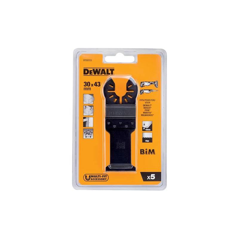 Jeu de 5 lames bi-métal pour multi-cutter 30x43mm DEWALT DT20723-QZ Dewalt - Image 3