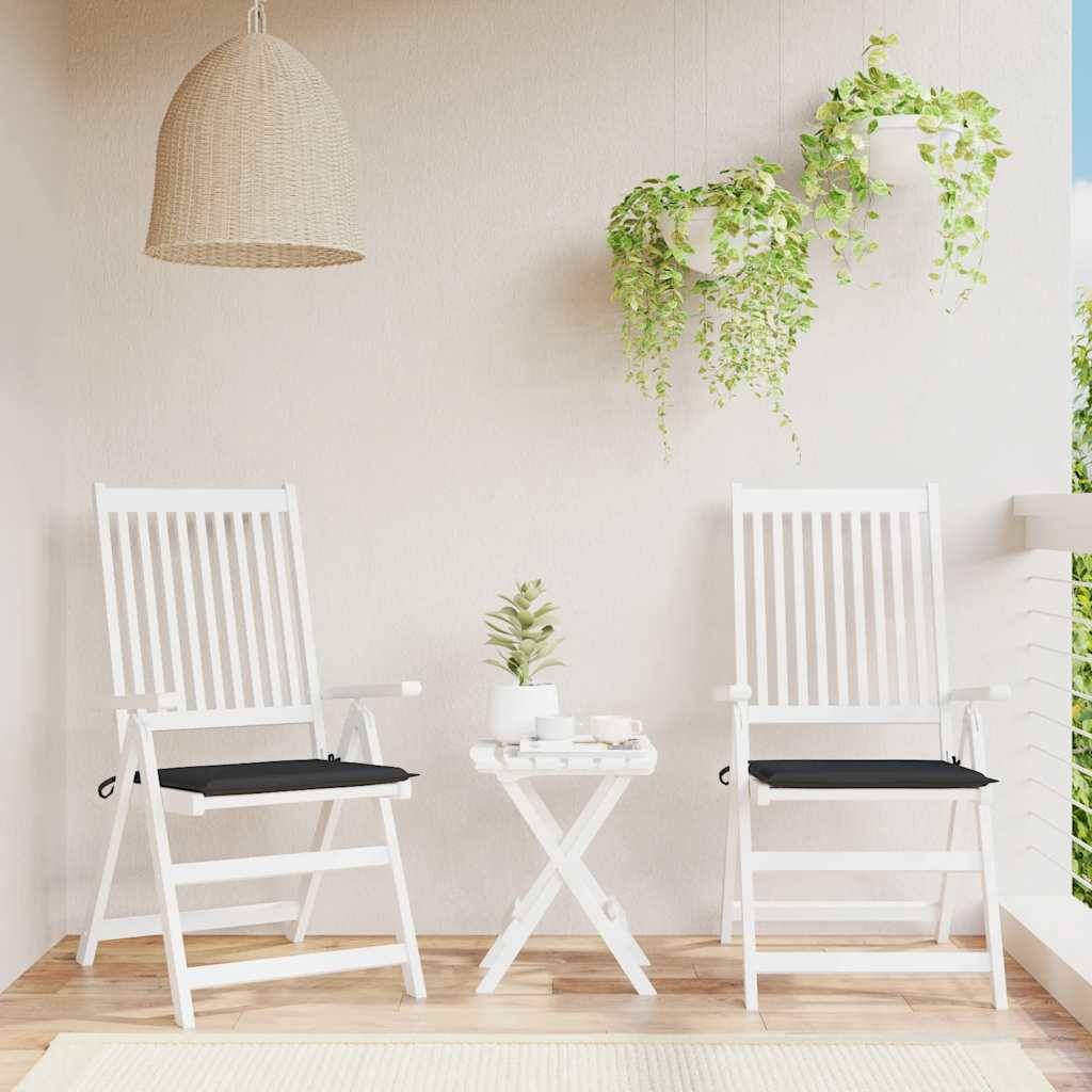 Coussins de chaise de jardin lot de 2 | Coussins d'extérieur noir 50x50x4 cm Maison Chic - Image 2