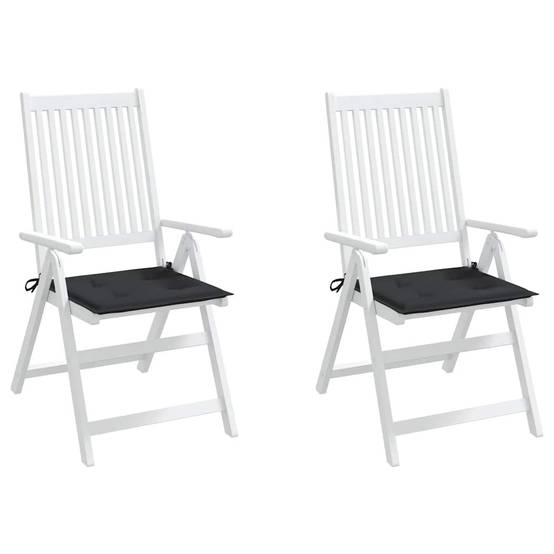 Coussins de chaise de jardin lot de 2 | Coussins d'extérieur noir 50x50x4 cm Maison Chic - Image 4