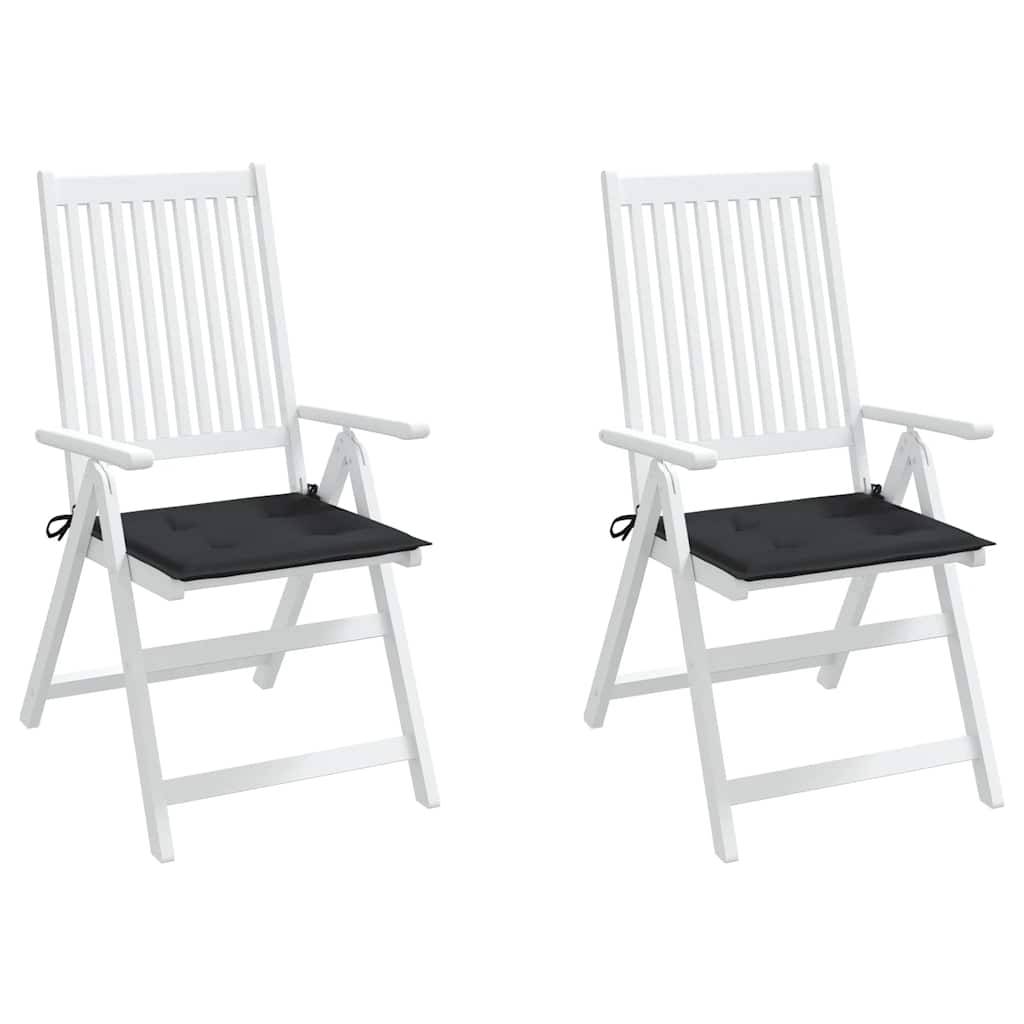 Coussins de chaise de jardin lot de 2 | Coussins d'extérieur noir 50x50x4 cm Maison Chic - Image 4
