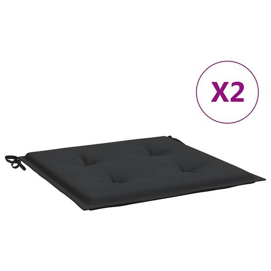 Coussins de chaise de jardin lot de 2 | Coussins d'extérieur noir 50x50x4 cm Maison Chic - Image 1