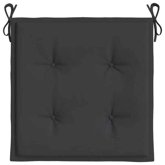 Coussins de chaise de jardin lot de 2 | Coussins d'extérieur noir 50x50x4 cm Maison Chic - Image 6