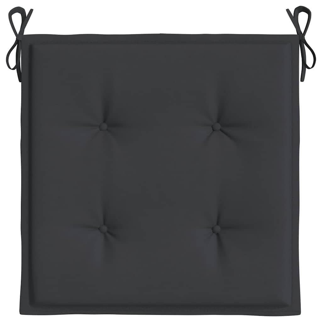 Coussins de chaise de jardin lot de 2 | Coussins d'extérieur noir 50x50x4 cm Maison Chic - Image 6