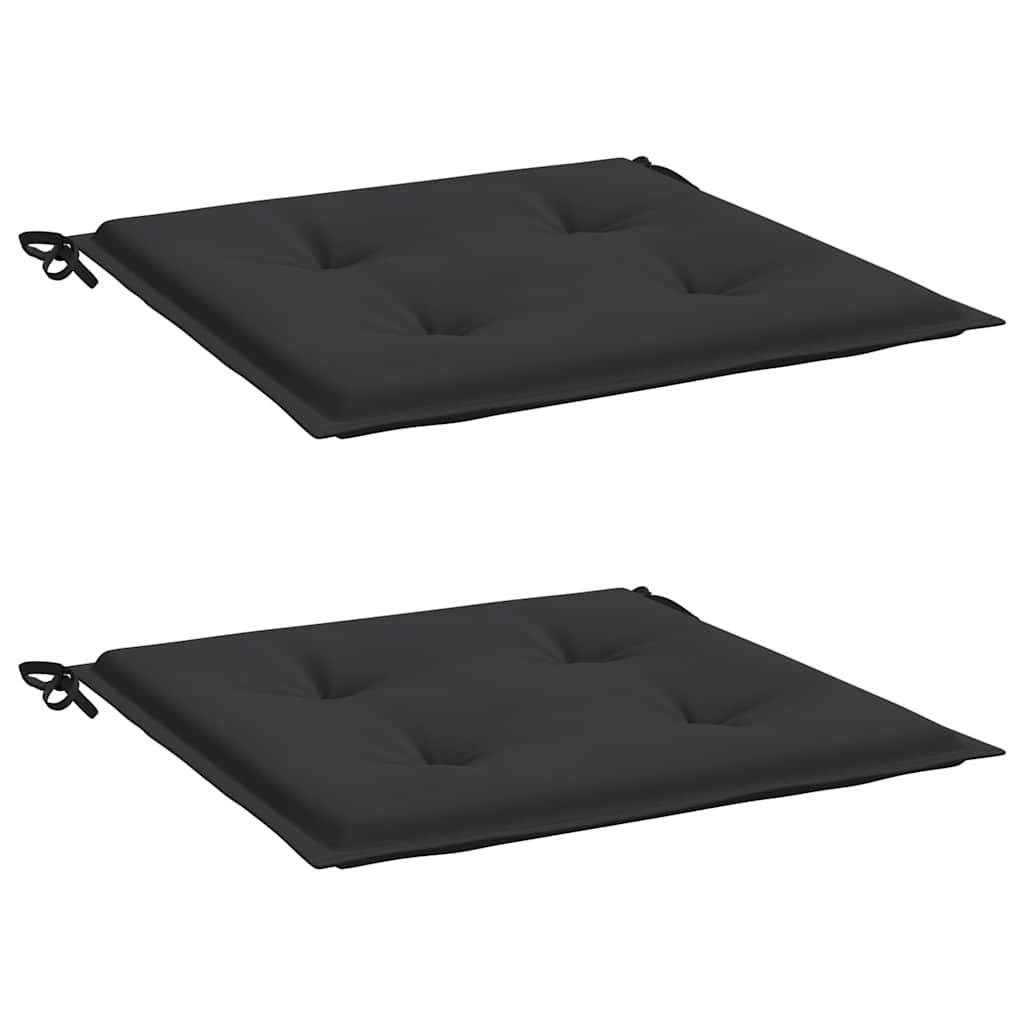 Coussins de chaise de jardin lot de 2 | Coussins d'extérieur noir 50x50x4 cm Maison Chic - Image 3