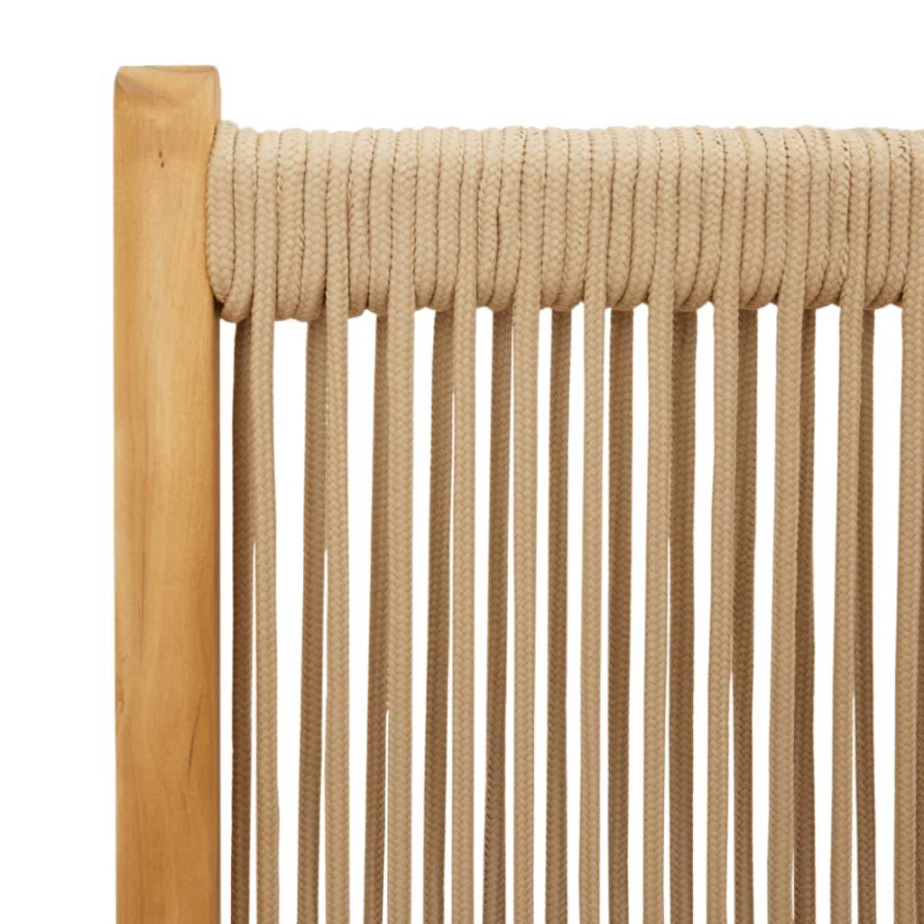 Chaises de jardin bois d'acacia et polypropylène beige 57 x 70 x 109 cm - PANGIVO - Image 9