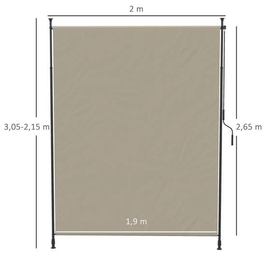 Store vertical aluminium sable 200 x 3.8 x 305 cm - PANGIVO - Image 5
