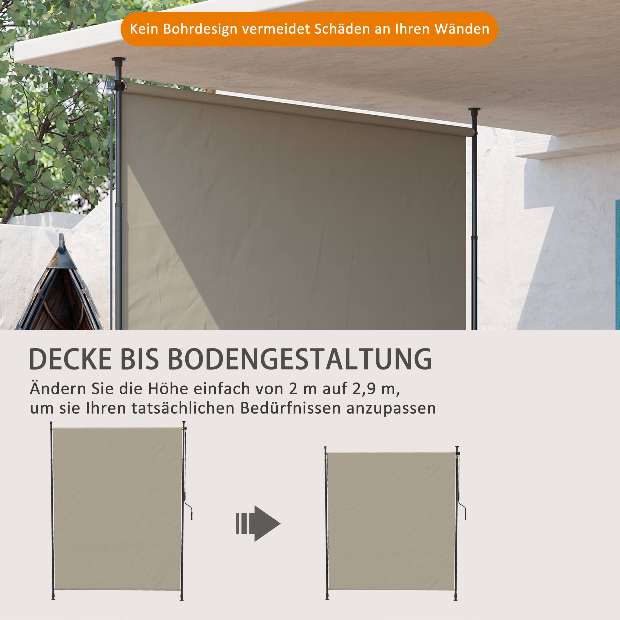 Store vertical aluminium sable 200 x 3.8 x 305 cm - PANGIVO - Image 6