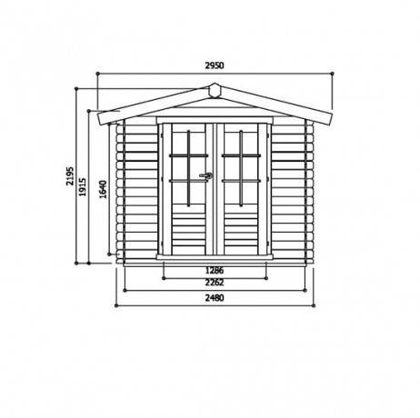 Abri de jardin GERA en bois 5,12m², Toiture Toit standard (roofing), Plancher Non - Image 2