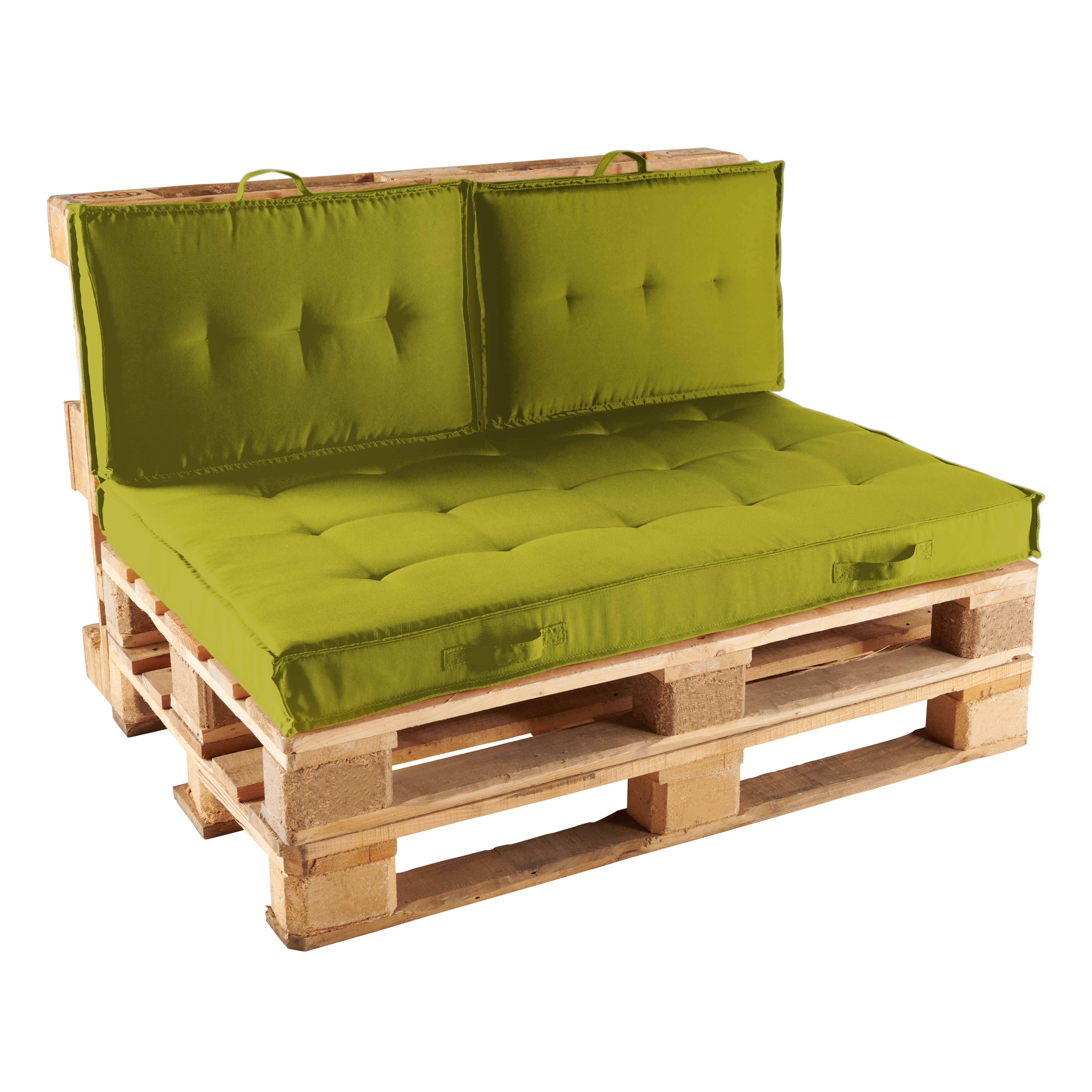 Oviala - Pack salon de jardin palettes et cousinage vert kaki Cuzco - Oviala - Image 1