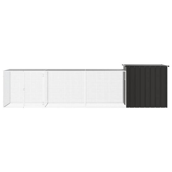 Poulailler Acier Galvanisé Enclos Volailles Avec Extensions 400x91x100cm Anthracite - ComfortXL Outdoor Living - Image 3