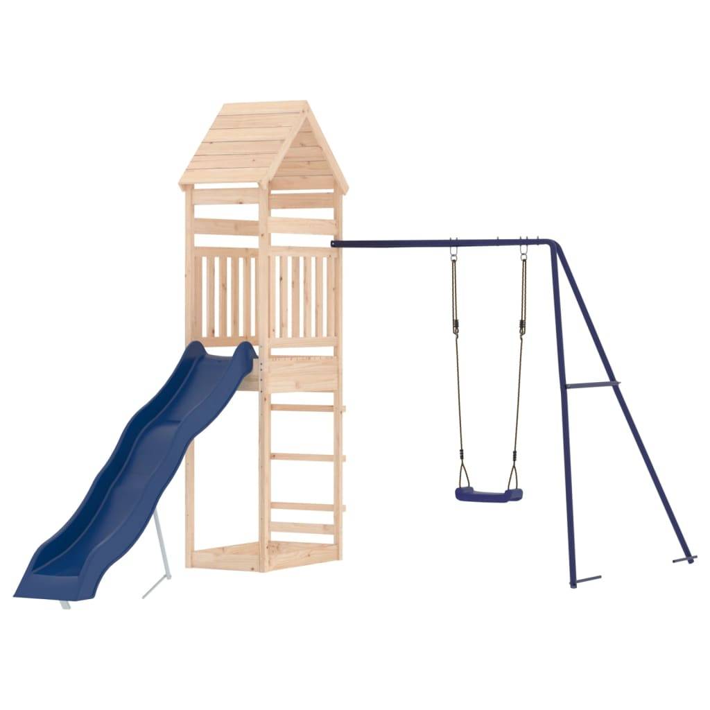 Helloshop26 - Aire de jeux d'extérieur balançoires toboggan portiques robuste jeux jardin 245 x 373 x 264 cm bois de pin massif - Image 2