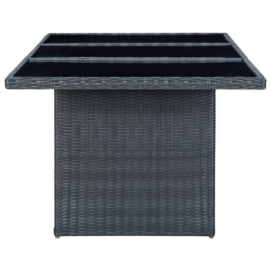 ComfortXL - Salon de Jardin 8 Places Gris Anthracite, Table Verre et Chaises avec Pieds en Bois – ComfortXL Outdoor Living - Image 3