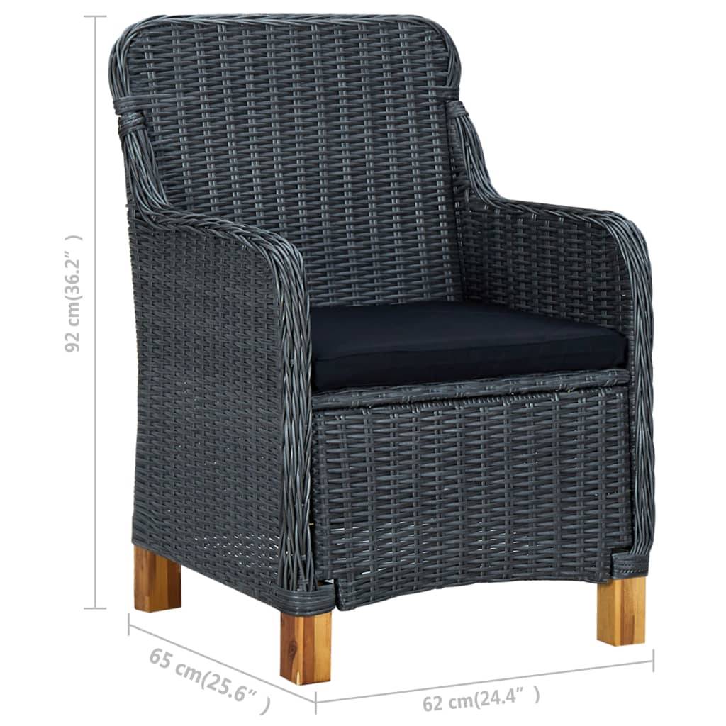 ComfortXL - Salon de Jardin 8 Places Gris Anthracite, Table Verre et Chaises avec Pieds en Bois – ComfortXL Outdoor Living - Image 5