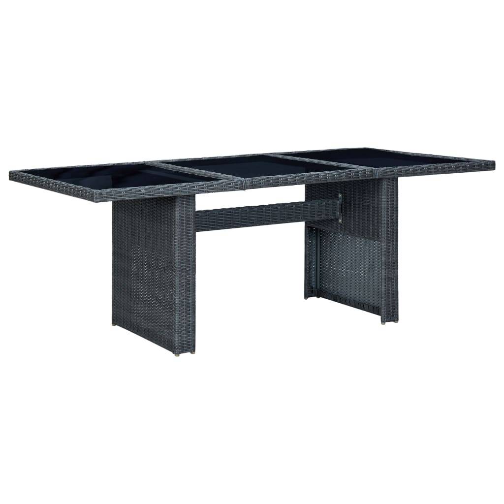 ComfortXL - Salon de Jardin 8 Places Gris Anthracite, Table Verre et Chaises avec Pieds en Bois – ComfortXL Outdoor Living - Image 9