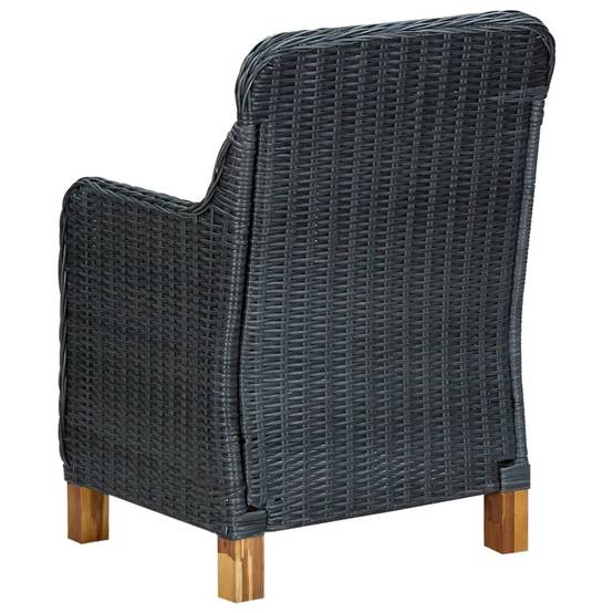 ComfortXL - Salon de Jardin 8 Places Gris Anthracite, Table Verre et Chaises avec Pieds en Bois – ComfortXL Outdoor Living - Image 7