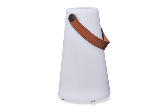 Lampe enceinte bluetooth sans fil LUMEA poignée cuir - REMARQUABLE - Image 1