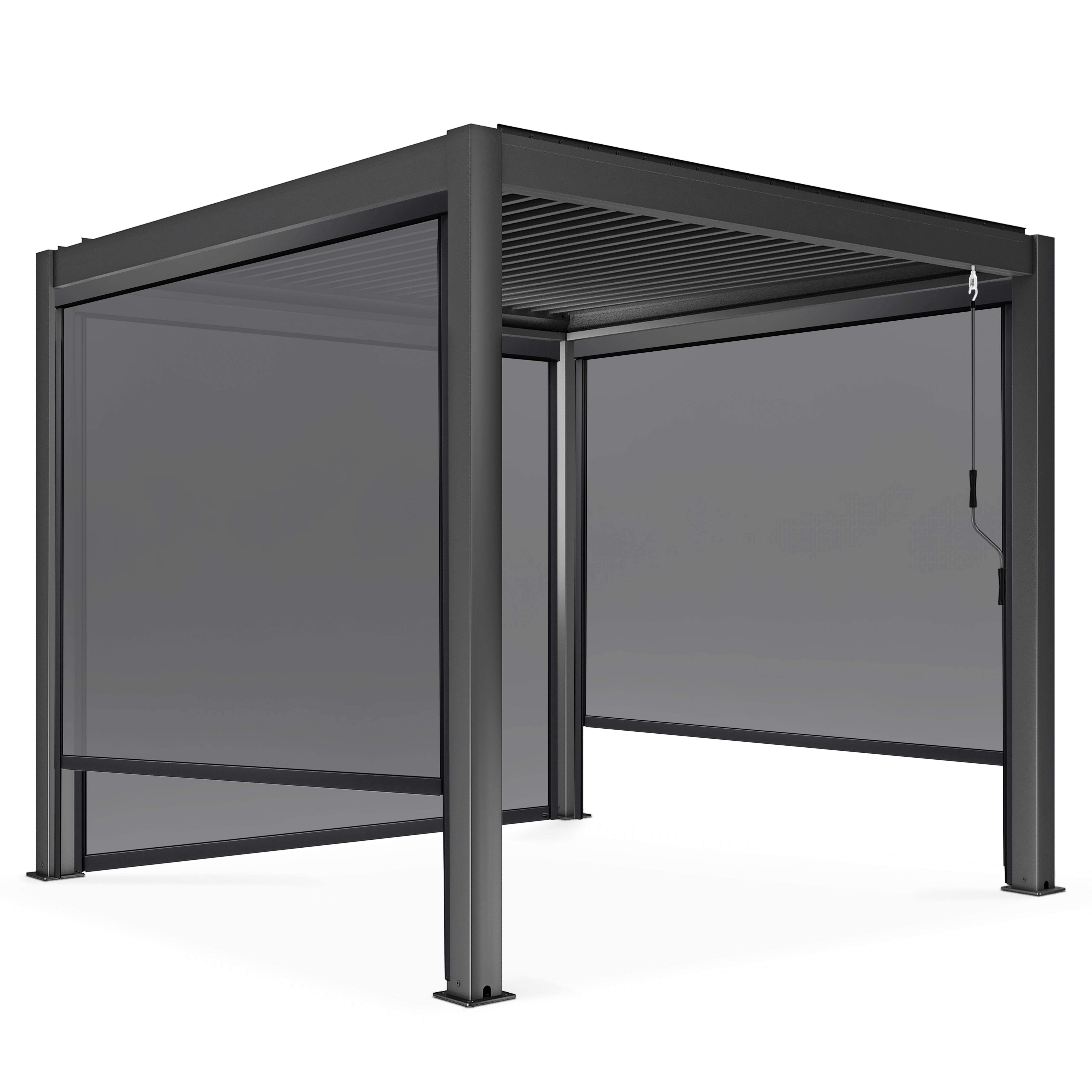 Oviala - Pergola bioclimatique autoportée 3x3m et 3 Stores 2,66 X 2,34 m Athenes - Oviala - Image 2