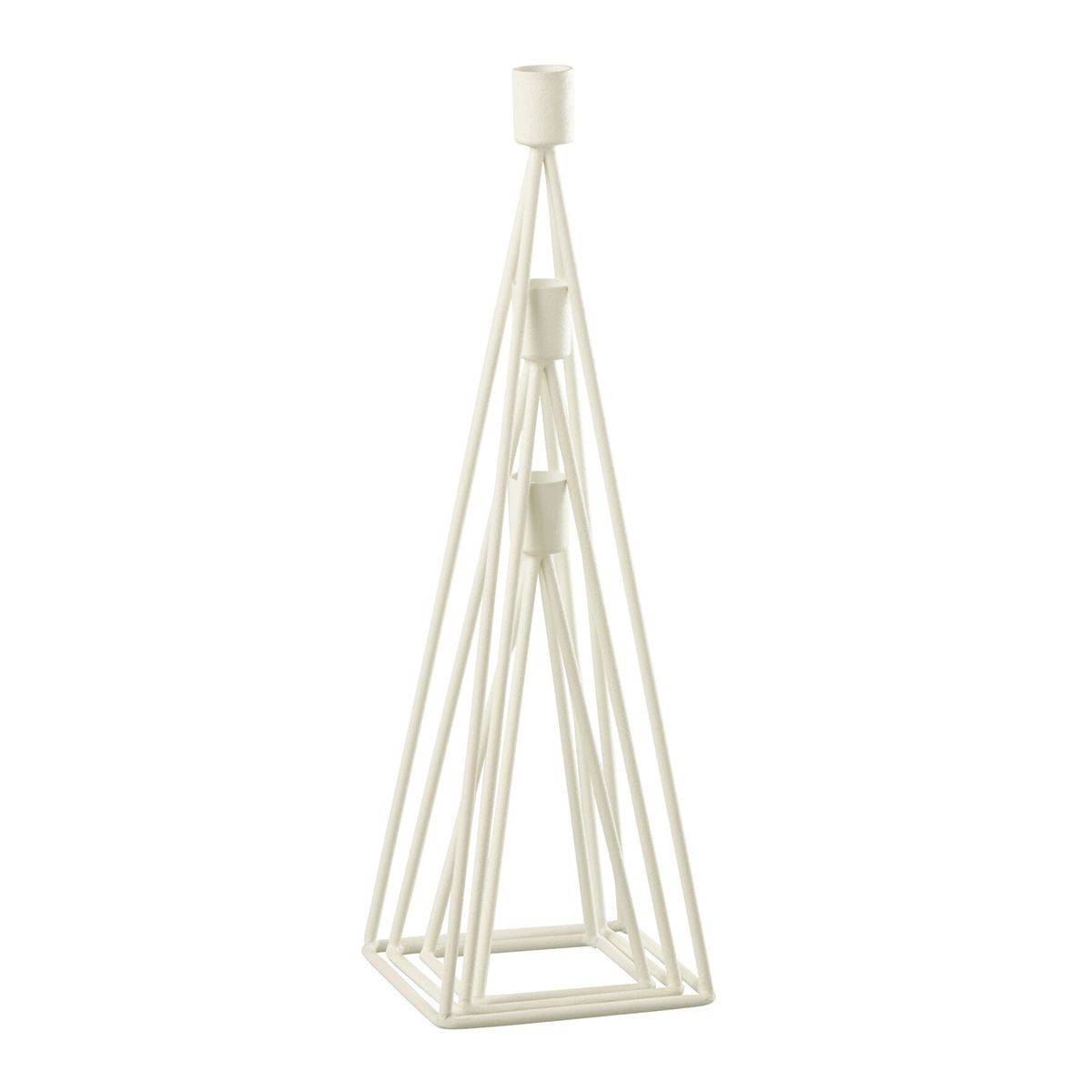 Lot de 3 Chandeliers Design "Désiré" 38cm Blanc - Image 4