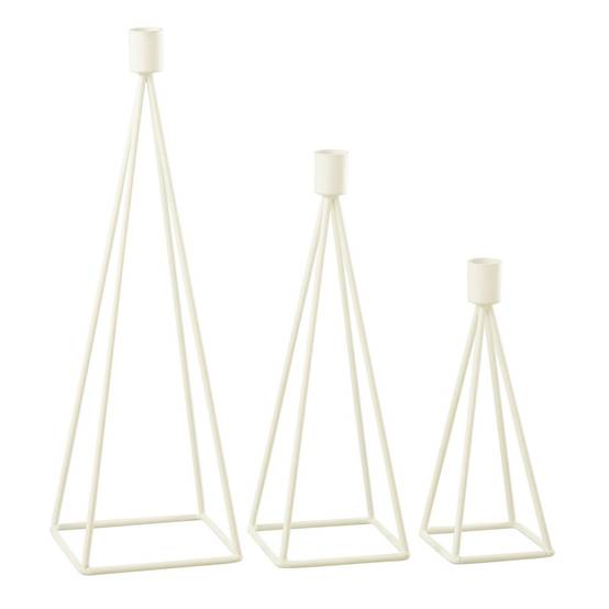 Lot de 3 Chandeliers Design "Désiré" 38cm Blanc - Image 3