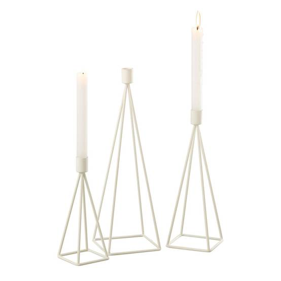 Lot de 3 Chandeliers Design "Désiré" 38cm Blanc - Image 2