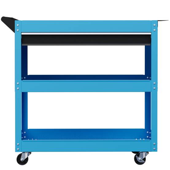 Sans Marque - Valise à outils chariot à outils boîte à outils, 3 niveaux, 4 roulettes, 82 cm x 35 cm x 76 cm, bleu - Image 2