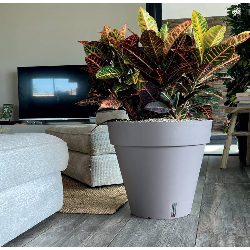 Riss - Bac A Fleurs Rond Riviera Loft - Plastique - Diametre 40 Cm - Taupe - Image 3