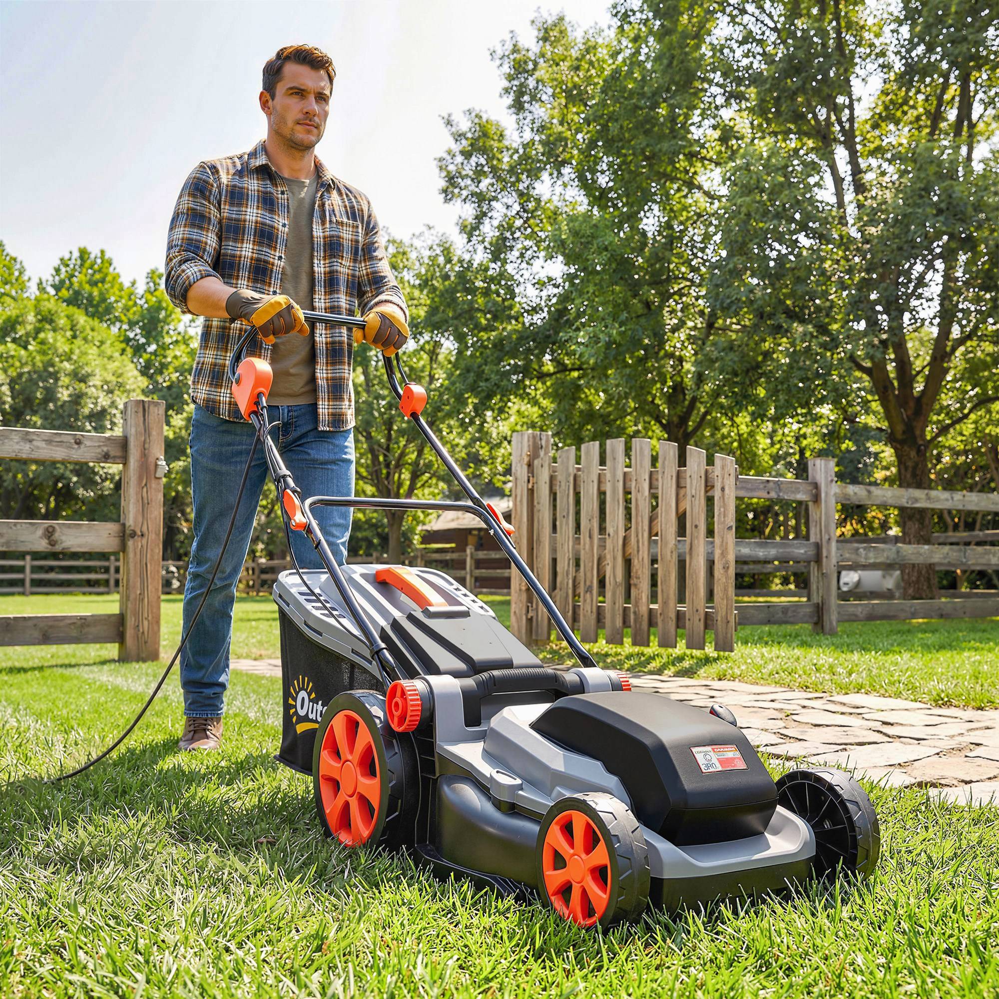 Tondeuse électrique 1800W fonction mulching 40cm gris clair - Image 3