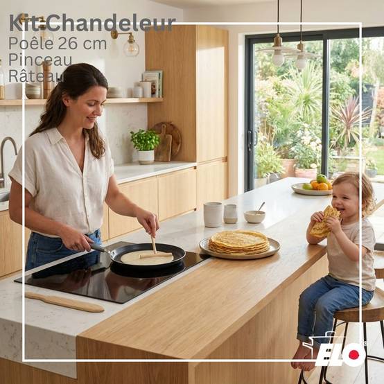 Set de 1 poêle de cuisson 26 cm en aluminium avec 2 ustensiles de cuisine sans PFAS Elo Ducato - Image 2
