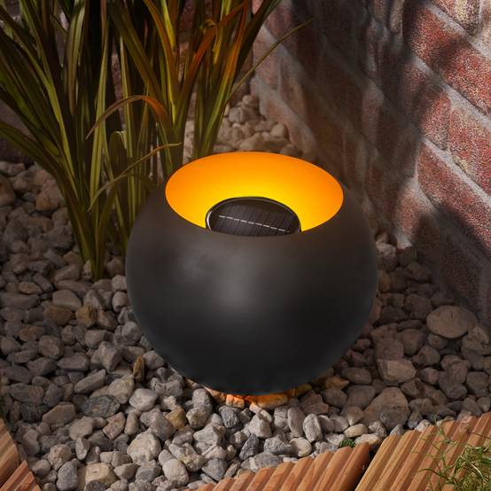 esotec Solar Coupe de feu scintillement réaliste effet de flamme IP44 METAL 102365 - Image 1