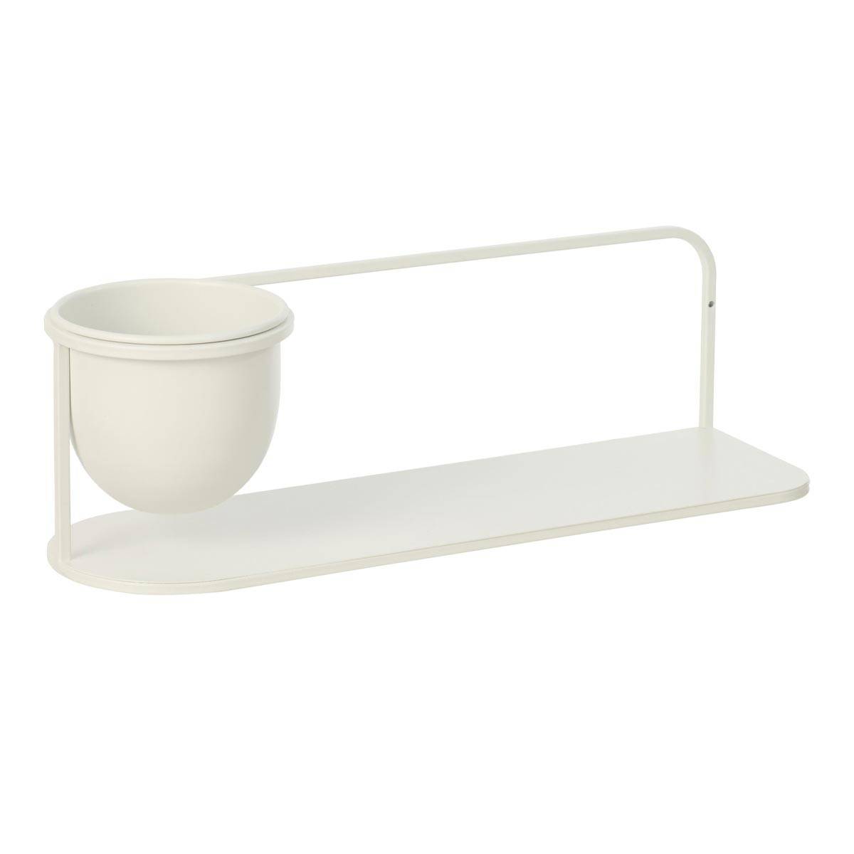 J-Line - Étagère Murale Avec Cache-Pot "Duo" 53cm Blanc - Image 1