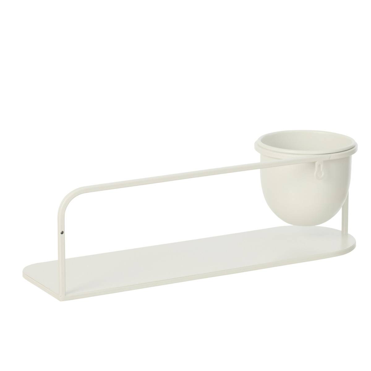 J-Line - Étagère Murale Avec Cache-Pot "Duo" 53cm Blanc - Image 3