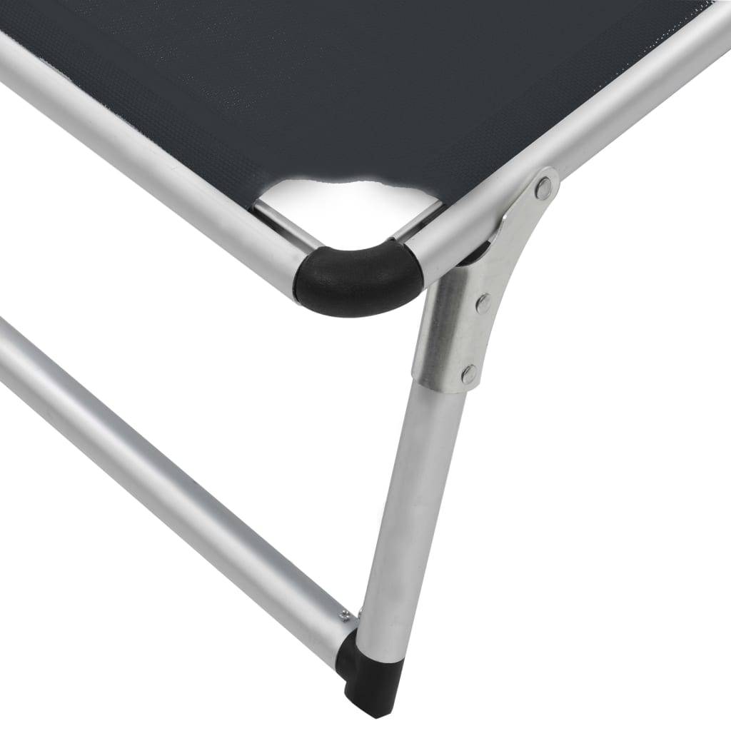 Helloshop26 - Chaises longues pliables et toit 2 pièces aluminium textilène noir - Image 9