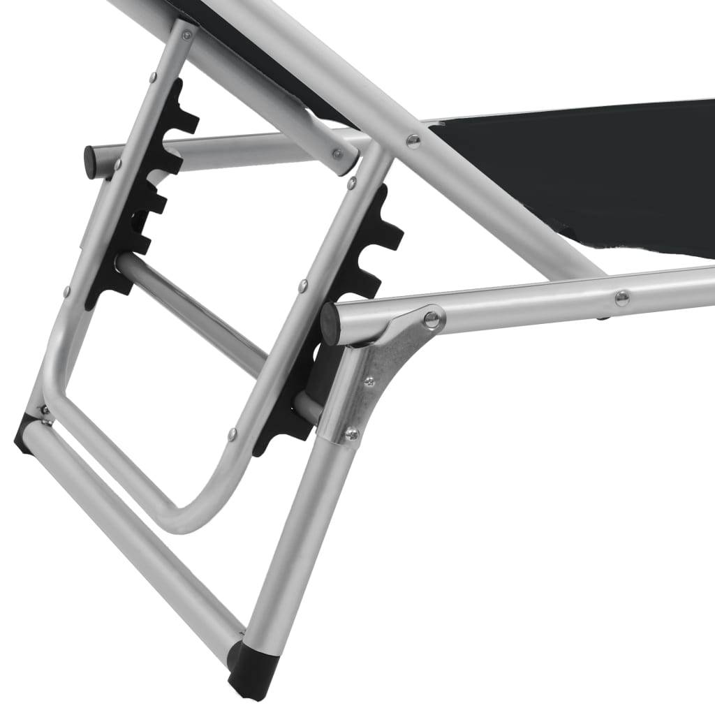 Helloshop26 - Chaises longues pliables et toit 2 pièces aluminium textilène noir - Image 7