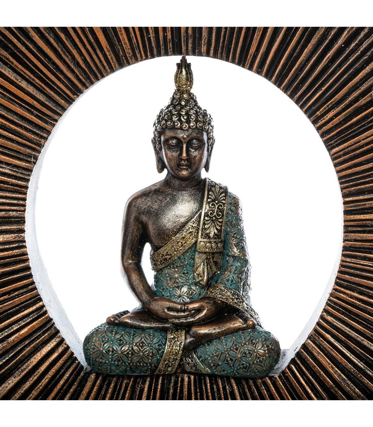 Sculpture décorative Bouddha en résine sur support H 50 cm - Image 2