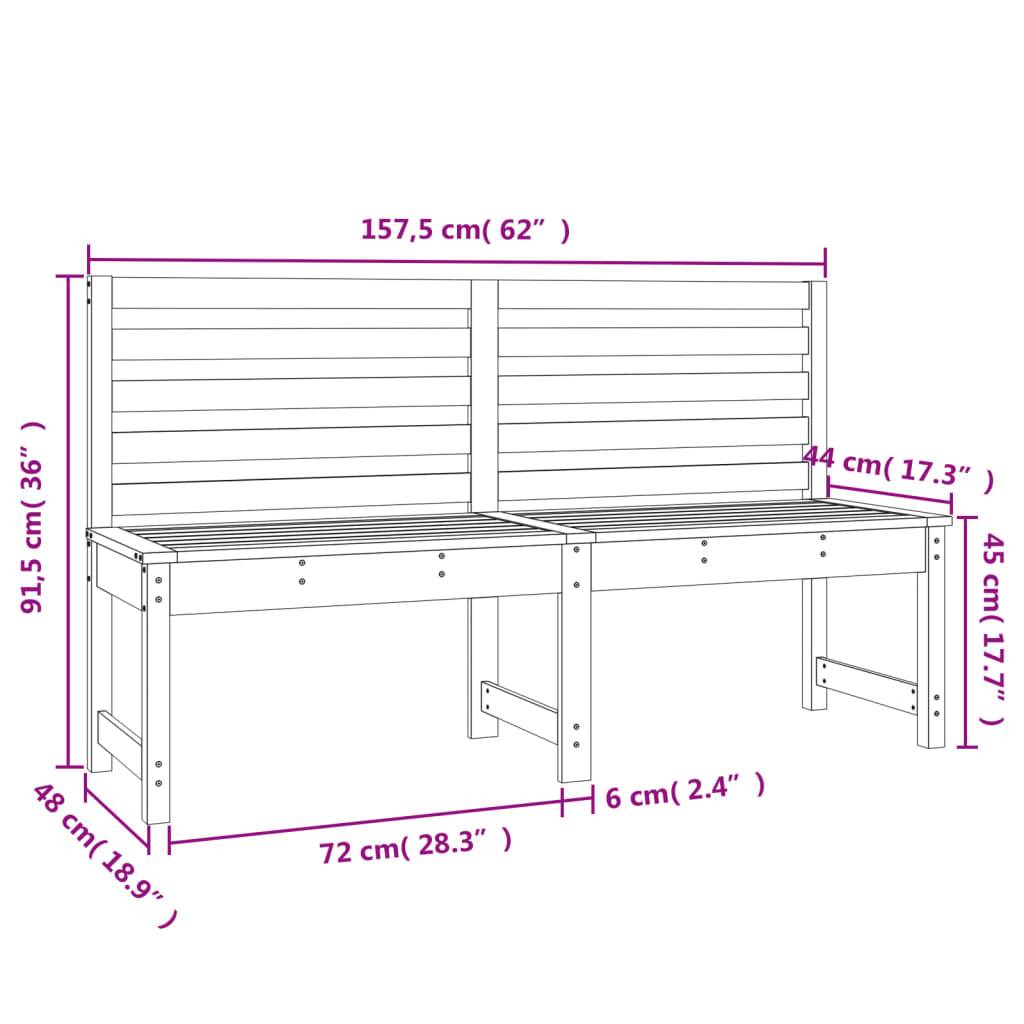 Maison Chic - Banc de jardin - Banc d'extérieur - Banquette marron miel 157,5 cm bois de pin massif - Image 7