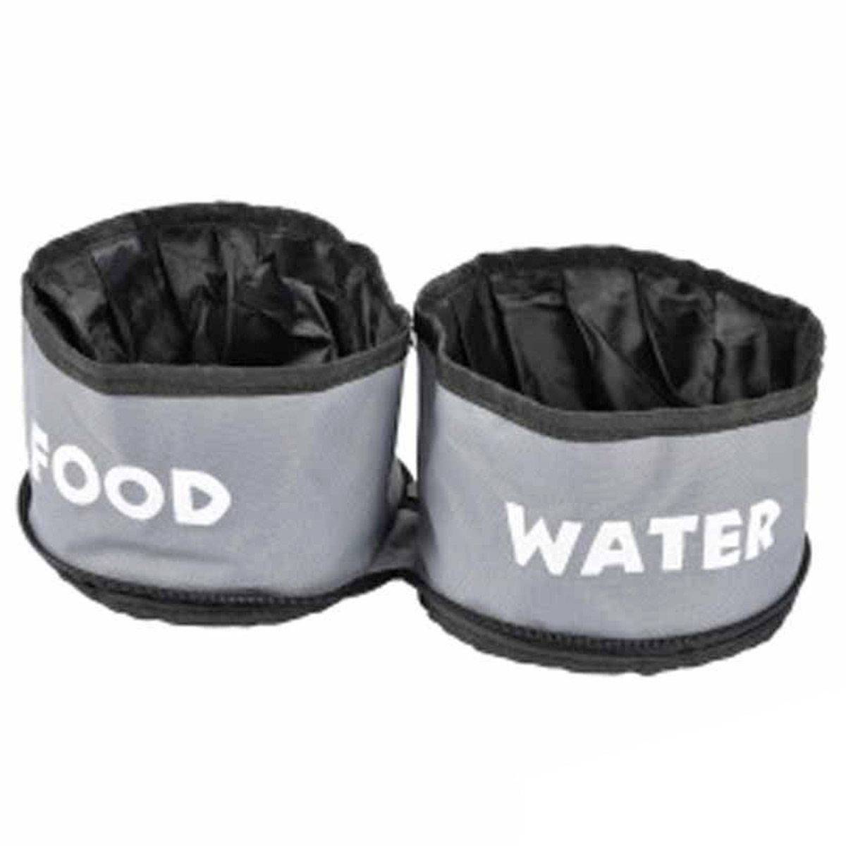 Lot de 2 Gamelles Chien & Chat "Voyage" 14cm Gris - Image 1