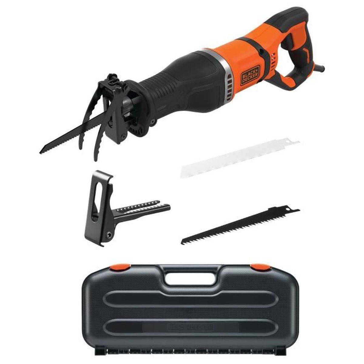 Black & Decker - Scie sabre électrique 750 W avec variateur 0-2800 crs/min, 2 lames et mallette - BLACK + DECKER