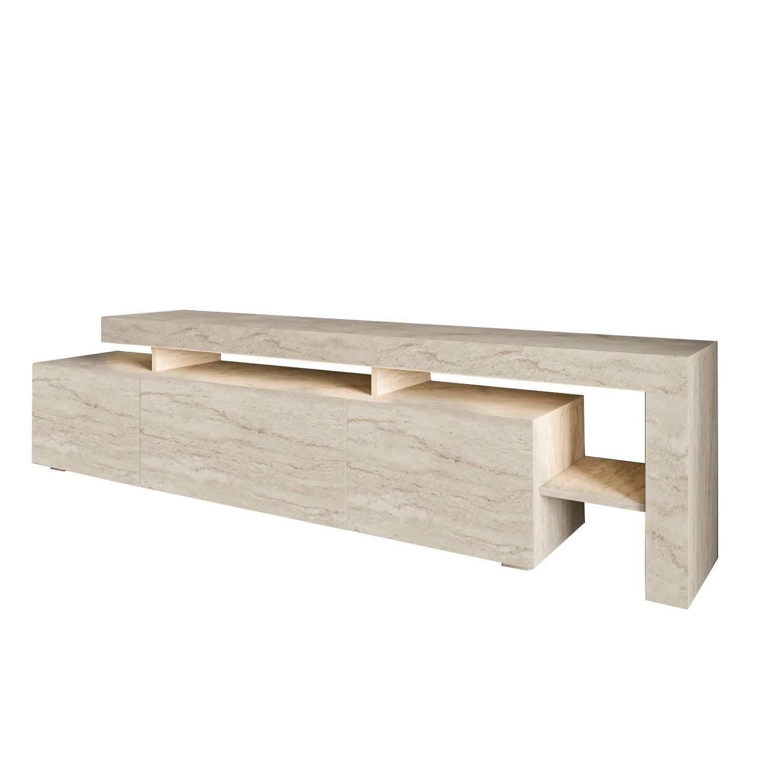 Hanah Home - Meuble Tv En Bois "beliz" - 192 X 37 X 53 Cm - Travertin -hanah Home - Image 1