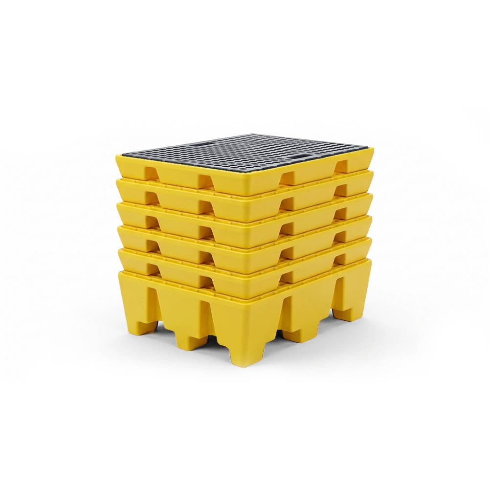 Plast'Up Rotomoulage - Lot de 6 - bac de rétention palette europe- premium avec caillebotis plastique - plast'up rotomoulage
