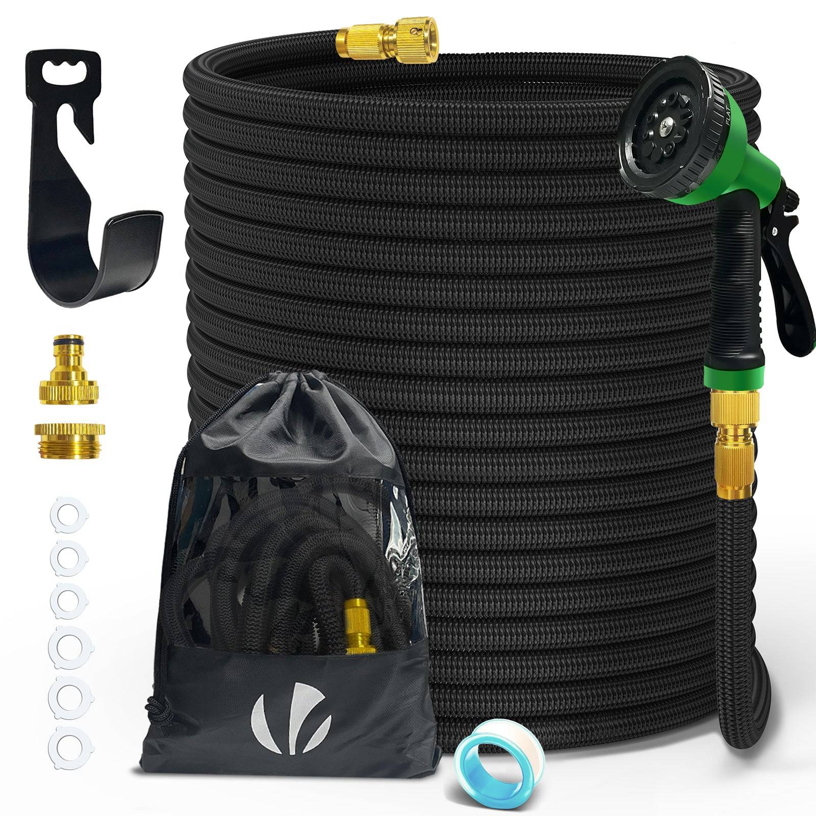 Tuyau d’Arrosage Extensible 45m Renforce avec Accessoires noir - Image 1