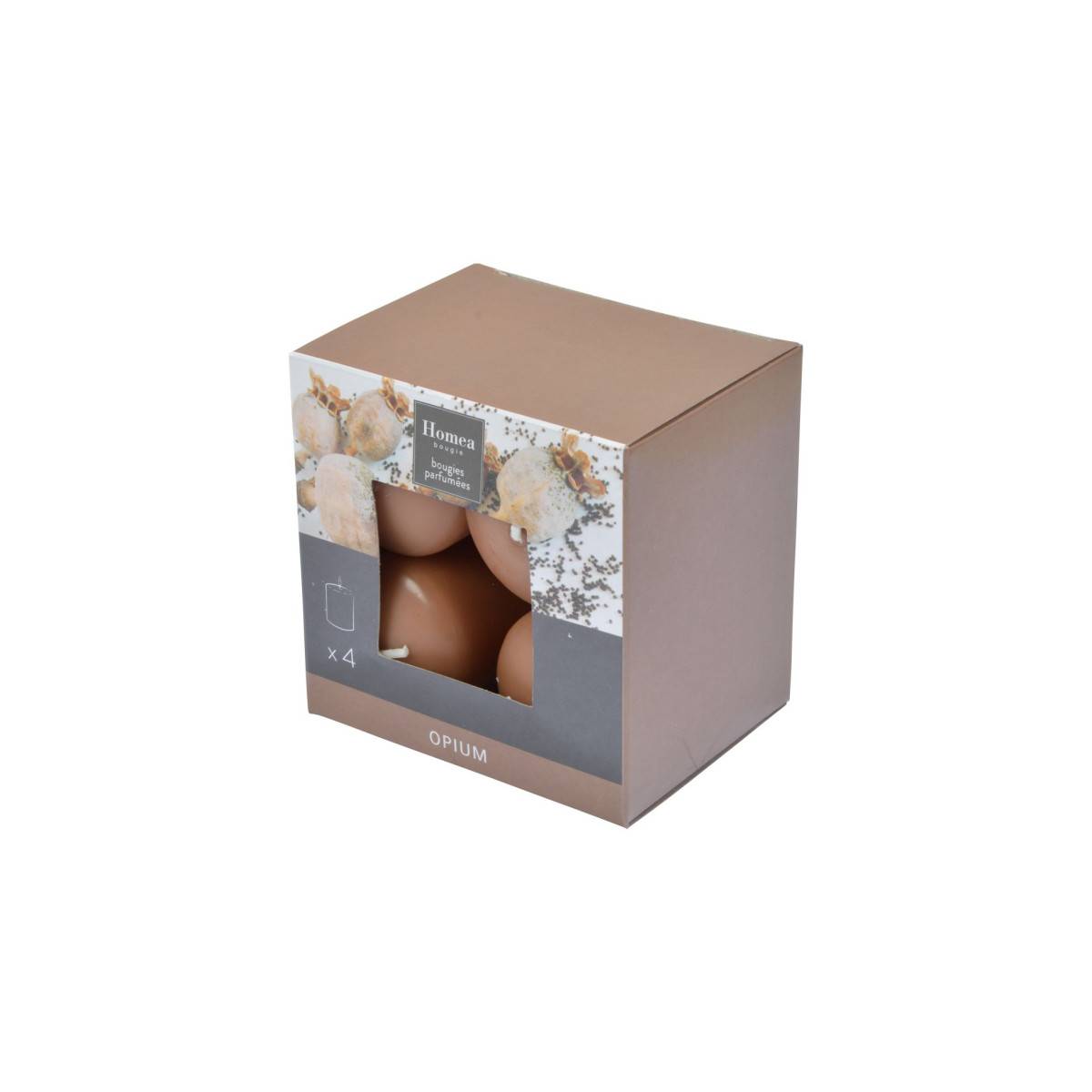 Lot de 4 Bougies Pilier "Essentiel II" 6cm Opium - Image 3