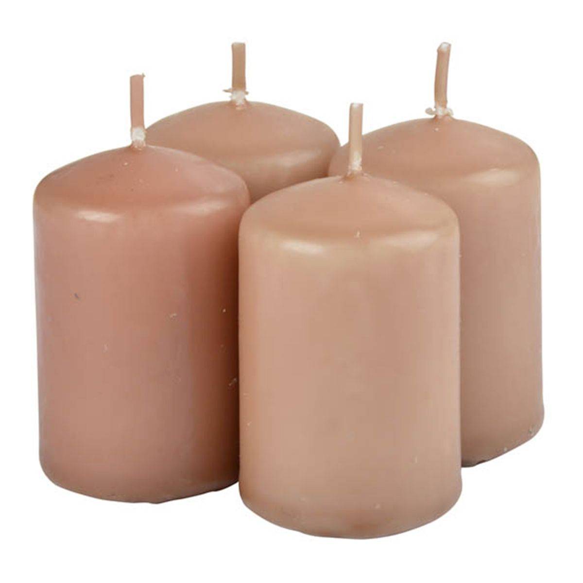 Lot de 4 Bougies Pilier "Essentiel II" 6cm Opium - Image 1