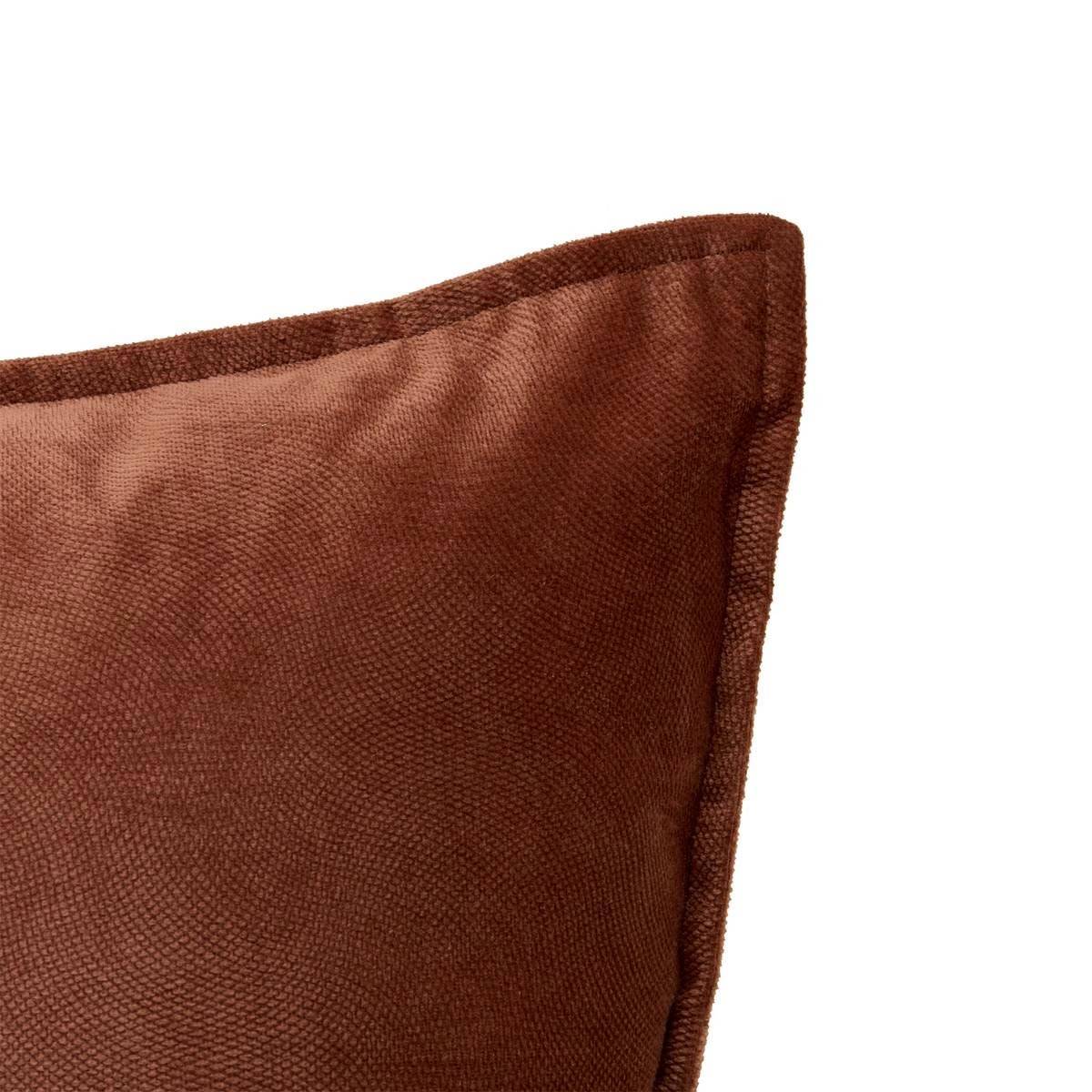 Coussin Déco Uni "Lilou" 55x55cm Marron Tonka - Image 3