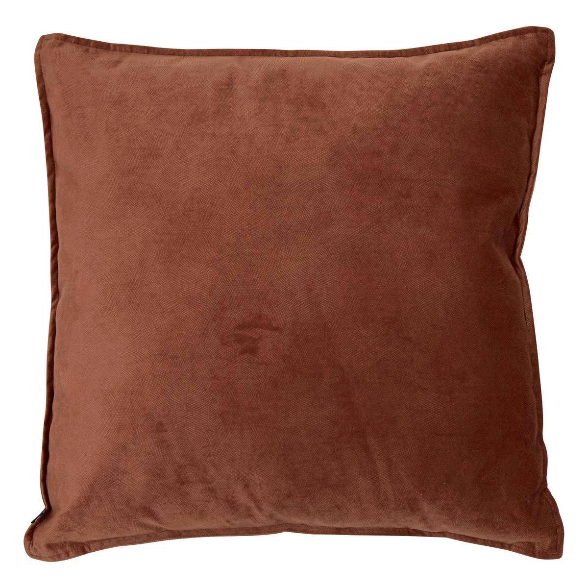 Coussin Déco Uni "Lilou" 55x55cm Marron Tonka - Image 1