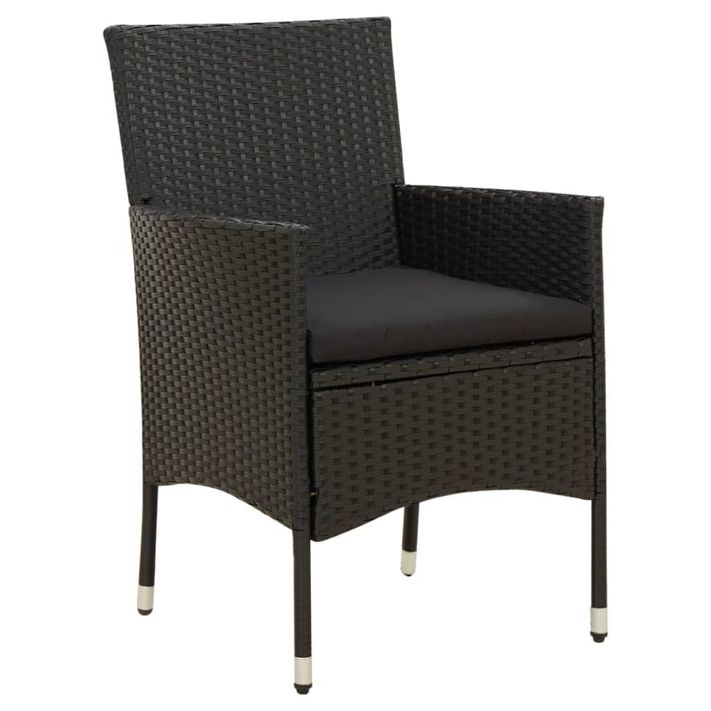 Chaises de jardin résine tressée noir 61 x 60 x 88 cm - PANGIVO - Image 2