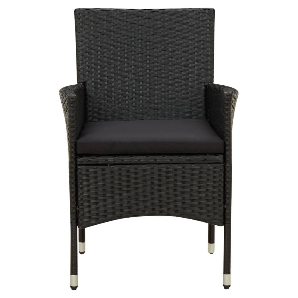 Chaises de jardin résine tressée noir 61 x 60 x 88 cm - PANGIVO - Image 3