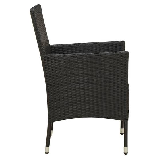 Chaises de jardin résine tressée noir 61 x 60 x 88 cm - PANGIVO - Image 4