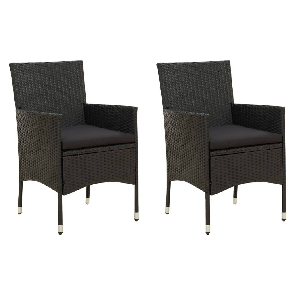 Chaises de jardin résine tressée noir 61 x 60 x 88 cm - PANGIVO - Image 1