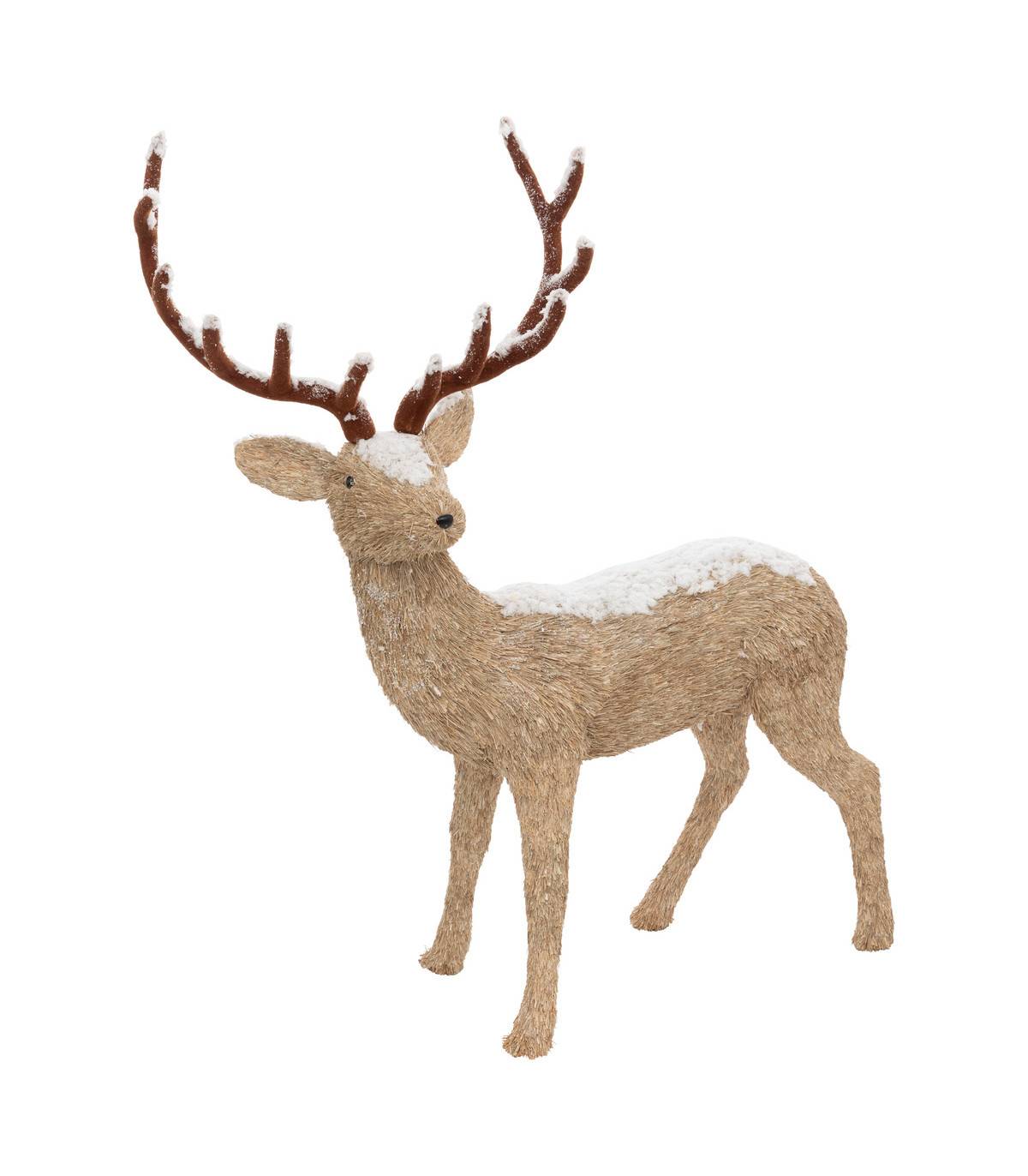 Fééric Lights & Christmas - Déco de Noël Renne géant Beige et Marron 87 x 42 x H 108 cm