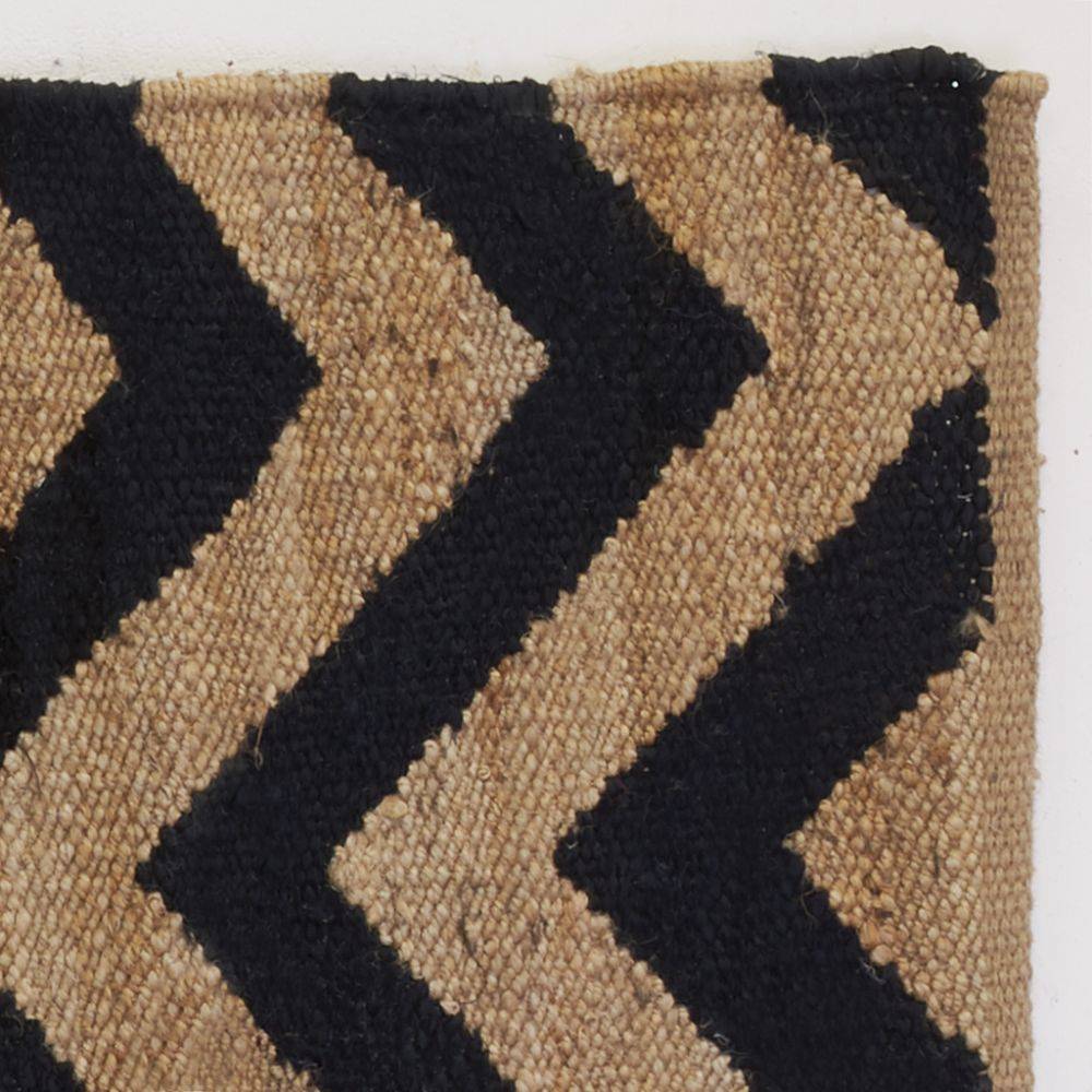 Aubry Gaspard - Tapis en jute naturel et noir graphique - Image 2